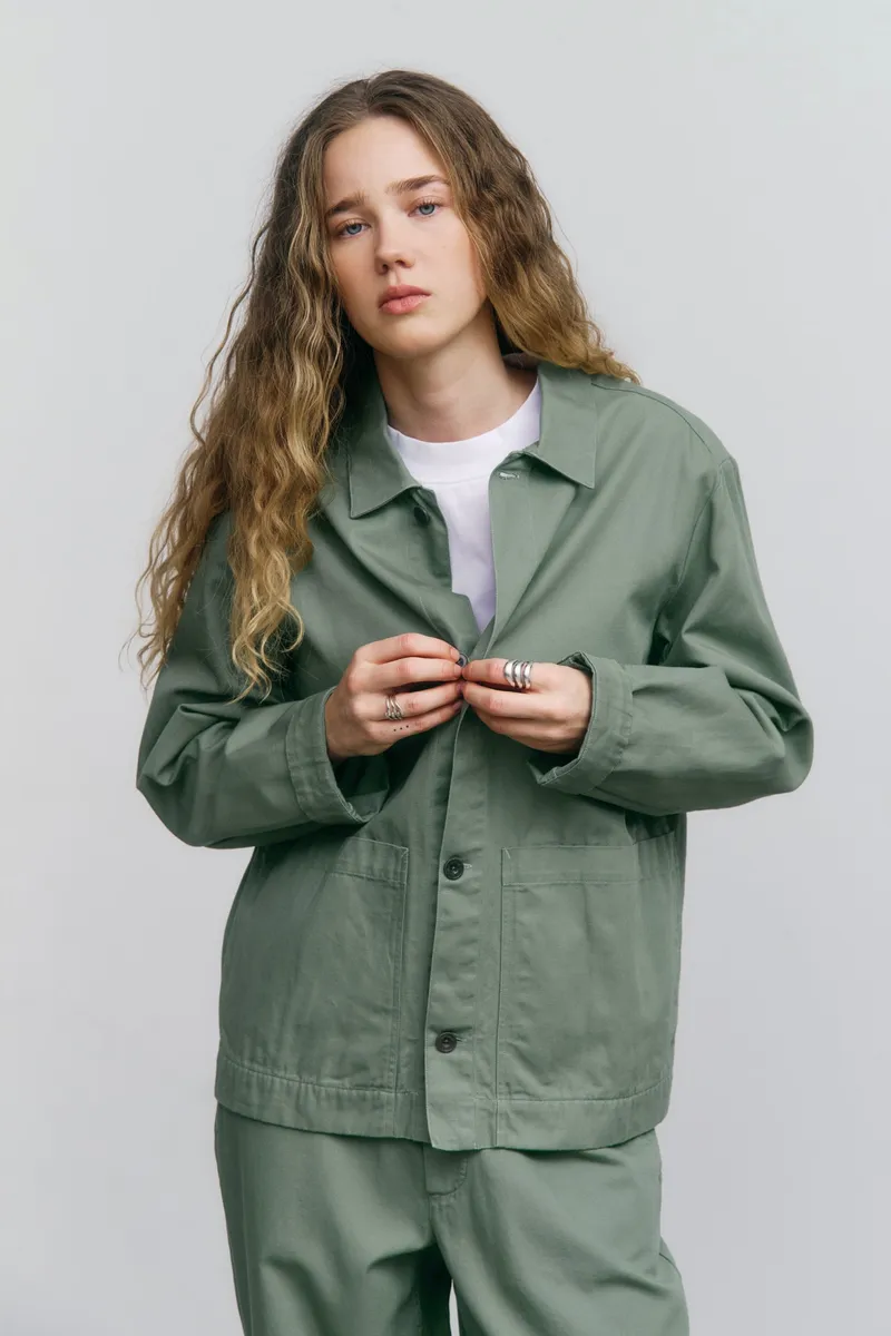 Rotholz Rotholz Damen vegan Jacke Workwear Leaf Green, Hellgrün, – Produktbild 2 von 2