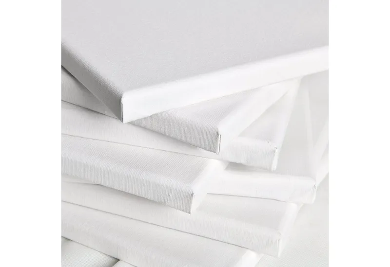 Artina Keilrahmen Akademie Leinwand, 20x20cm, Weiß, 3er Set, FSC, 100% Baumwolle, Canvas, 280 g/m², vorgrundiert, Galerieheftung & gefaltet, Weiß, – Produktbild 3 von 5