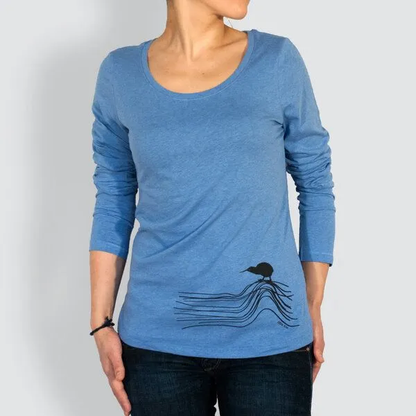 little kiwi little kiwi Damen Longsleeve, "Kiwis Abenteuer", Blau, – Produktbild 1 von 4