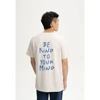 MELA T-Shirt Style SADHIL Print | von MELA | Fairtrade & GOTS zertifiziert, Cream melange / be kind, – Produktbild 1 von 1