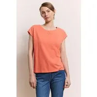 Tranquillo Jerseyshirt Jessicaa aus Bio-Baumwolle - camellia orange / M – Produktbild 2 von 2