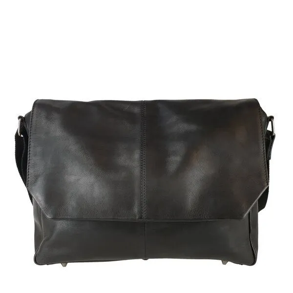 manbefair manbefair Messenger Laptoptasche Loki Leder, Schwarz, – Produktbild 3 von 4
