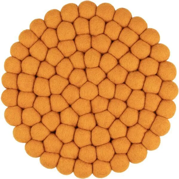 myfelt myfelt Filzkugel Topfuntersetzer (⌀ 20 cm), Ockergelb (risa), – Produktbild 1 von 4