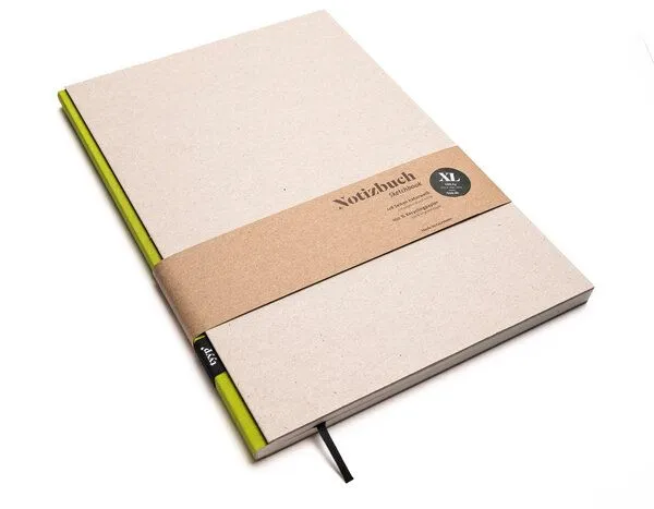 tyyp tyyp Nachhaltiges großes Design-Notizbuch (Recyclingkarton), Limette-grün, – Produktbild 1 von 4