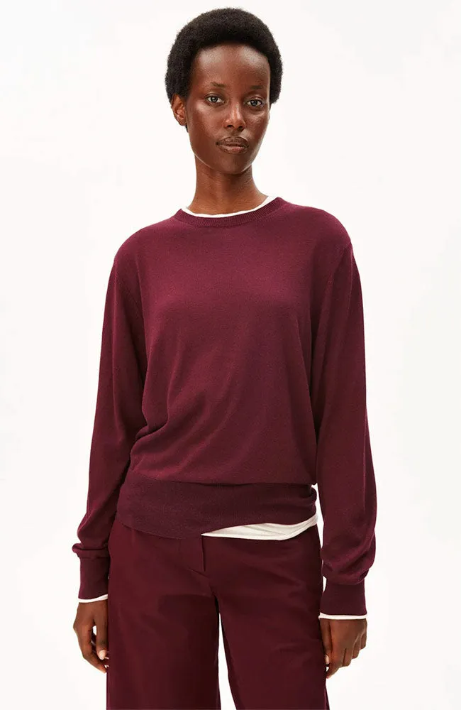ARMEDANGELS ARMEDANGELS Damen vegan Pullover Fine Knit Velvet Red, Dunkelrot, – Produktbild 1 von 2