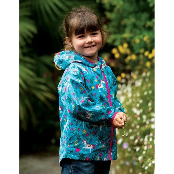 Frugi Frugi Regenjacke Indisches Pferd in petrol "Rain or Shine" – Produktbild 2 von 3