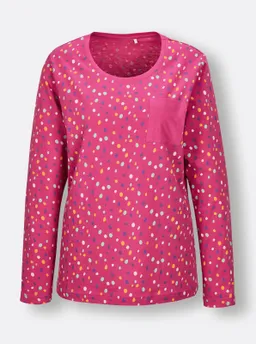 wäschepur Schlafanzug-Shirt fuchsia-bedruckt – Produktbild 1 von 1