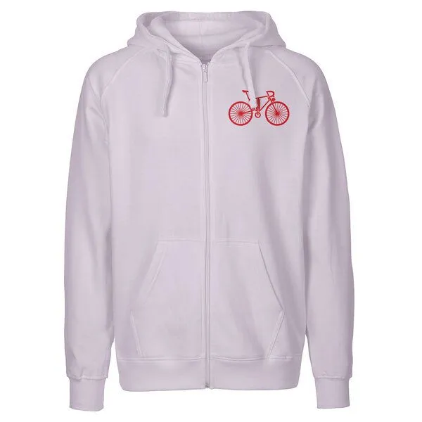 HANDGEDRUCKT HANDGEDRUCKT "FutureBike" Männer Zip Hoody Neutral, Dusty purple, – Produktbild 2 von 4