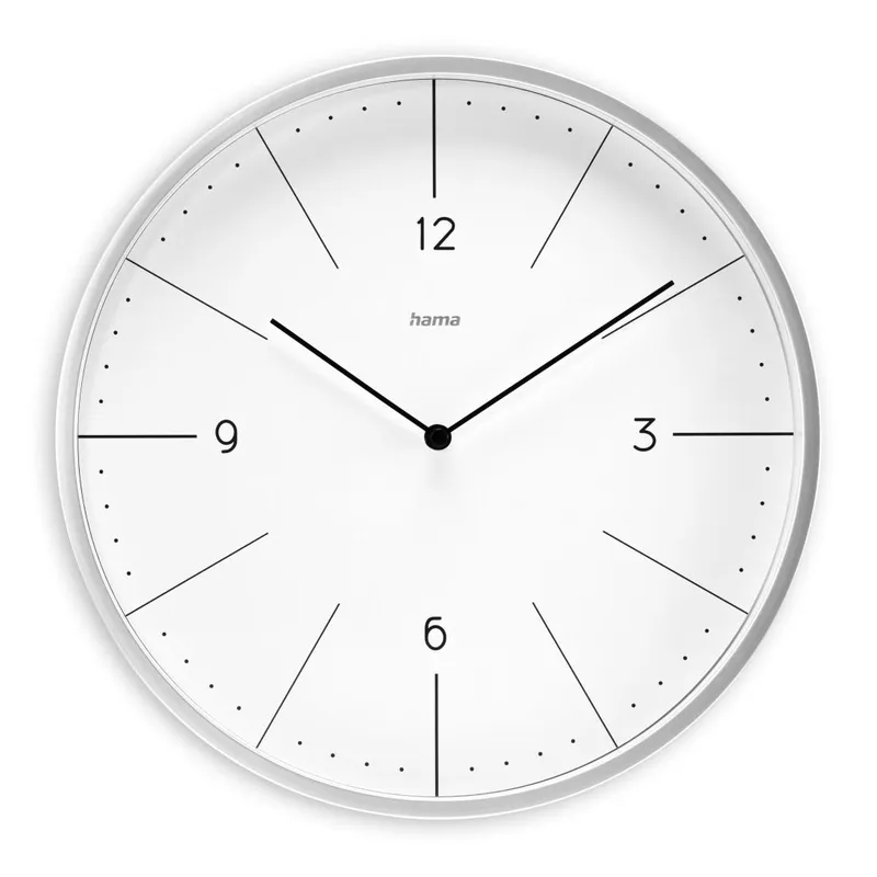 Hama Hama Wanduhr "Sardinien", Quarzuhr, ohne Ticken, analog, Ø 30 cm, Grau, – Produktbild 5 von 5