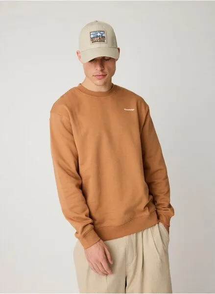 KnowledgeCotton Apparel KnowledgeCotton Apparel Lockeres Sweatshirt mit Rückenprint aus Bio-Baumwolle, Braun-lion, – Produktbild 2 von 4
