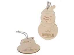 Weihnachtsbaumanhänger "Schneemann" FSC-zertifiziert, inkl. Lasergravur – Produktbild 1 von 1