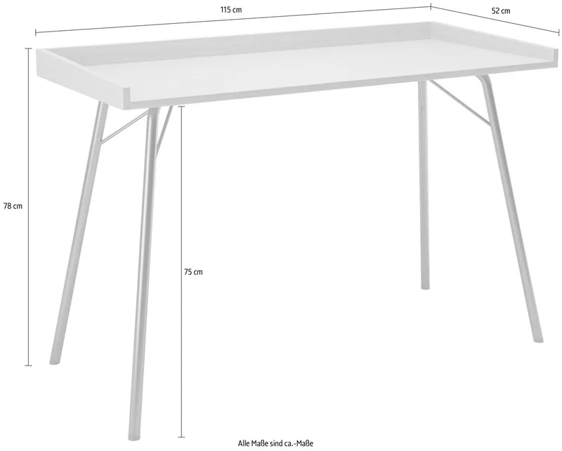 Woodman Schreibtisch Rayburn, Computertisch, Home Office (Made in Europe), im schlichten skandinavischen Design, FSC®-zertifiziert, Beige, – Produktbild 4 von 4