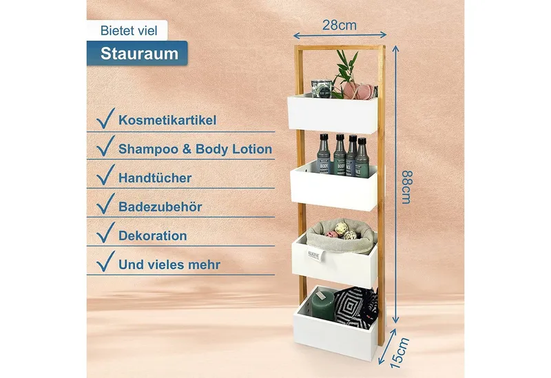 osoltus Badregal osoltus Badregal Korbregal Veile aus Bambus und … – Produktbild 5 von 5