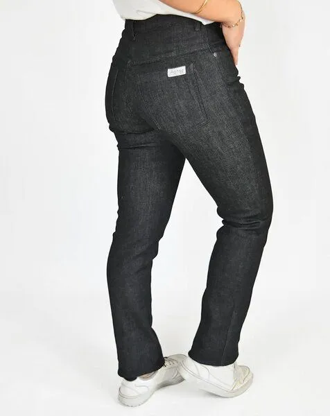 Aatise Damen Jeans Zilo Straight Mid-rise upgecycelte Baumwolle Aatise, Schwarz, – Produktbild 6 von 6