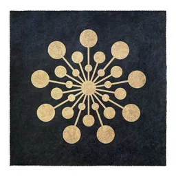 Veskor Cassiopeia Veskor Cassiopeia STARBURST Kornkreis Linoldruck | 40 × 40 cm | Gold auf Schwarz – Produktbild 1 von 1