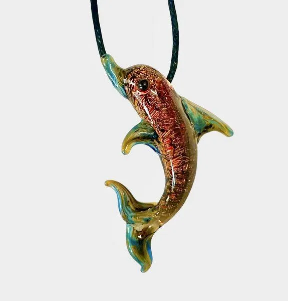 Der Lindwurm Der Lindwurm Kette mit Glasanhänger in Tierform, Rot, – Produktbild 2 von 5