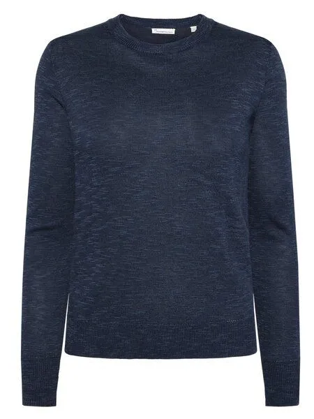 KnowledgeCotton Apparel KnowledgeCotton Apparel Crew-Neck-Pullover aus Tencel Damen, Blau (total-eclipse), – Produktbild 1 von 4