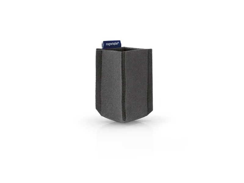 magnetoplan magnetoplan Stifteköcher "ecoAware" SMALL 60 x 100 x 60 mm, RC-PET Filz grau – Produktbild 2 von 3