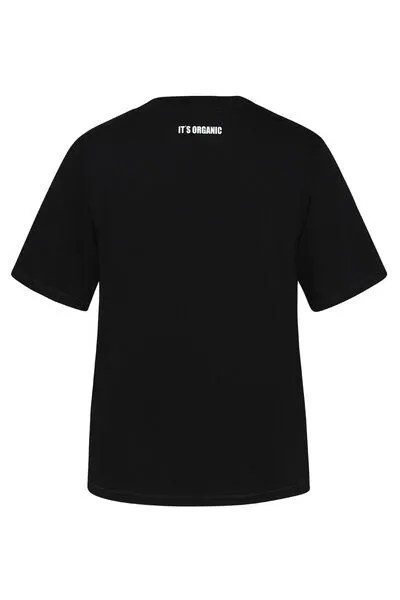 Wunderwerk Wunderwerk Damen Tee aus Bio-Baumwolle "Tee don't panic small", Schwarz (900 black), – Produktbild 2 von 4
