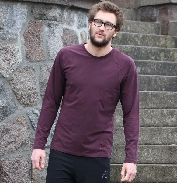ESPARTO ESPARTO Langarmshirt Herren Karl, Aubergine, – Produktbild 1 von 2