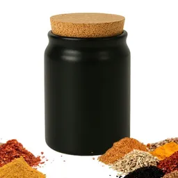mikken mikken Gewürzdose Keramik 200 ml schwarz Gewürzglas aus Steingut mit Korkenverschluss – Produktbild 1 von 1