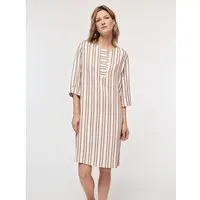 LANIUS LANIUS Kaftankleid aus LENZING ECOVERO mit Leinen, Rot (off white/rosewood), – Produktbild 1 von 1