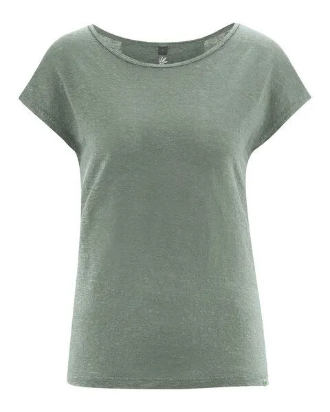HempAge HempAge Damen 100% Hanf T-Shirt, Thyme(grün), – Produktbild 1 von 4
