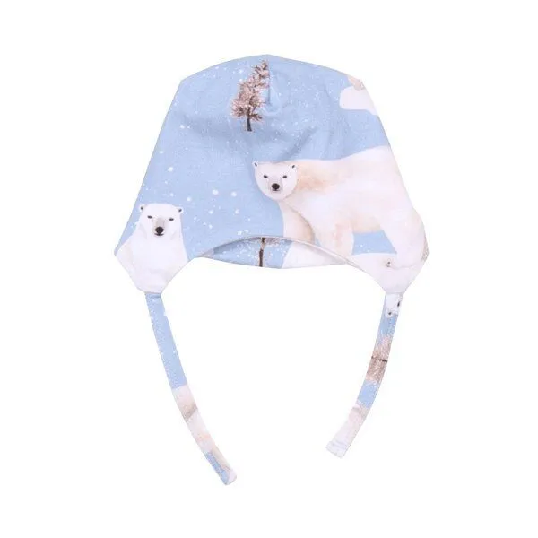 Walkiddy Walkiddy Umweltfreundliche Polar Bear Family Mütze - Blau, Nachhaltige & Allergikerfreundliche Mode – GOTS zertifiziert – Produktbild 1 von 2