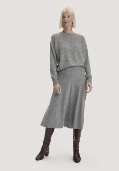 hessnatur hessnatur Strick Rock Midi Regular aus Bio-Schurwolle mit Kaschmir, Grau, – Produktbild 6 von 6