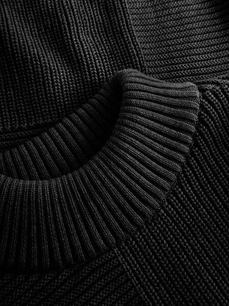 KnowledgeCotton Apparel KnowledgeCotton Apparel Pullover Cotton Loose Fit Crew Neck Knit, Black jet, – Produktbild 2 von 3