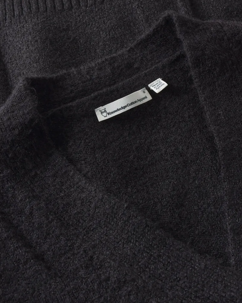 KnowledgeCotton Apparel KnowledgeCotton Apparel Damen vegan Strickjacke Damen Aus Soufflé Garn Schwarz, Schwarz, – Produktbild 2 von 2
