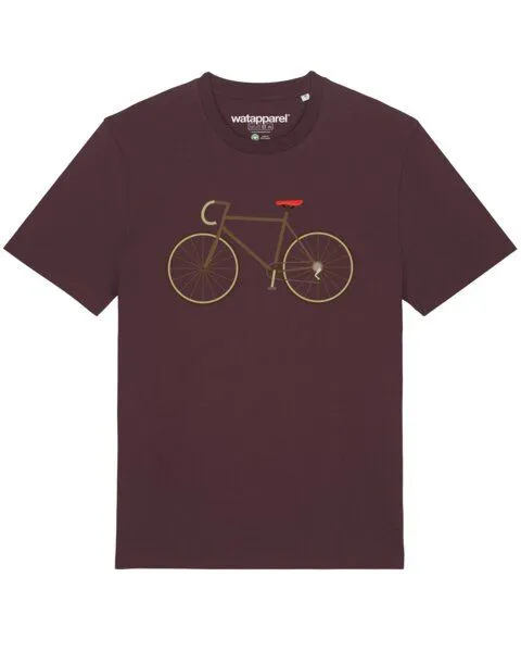 watapparel watapparel T-Shirt Unisex Fahrrad, Red brown, – Produktbild 1 von 3