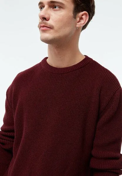 Givn Berlin Givn Berlin Strickpullover GBBRENDAN loose Fit aus Bio-Baumwolle, Dunkelrot, – Produktbild 4 von 4