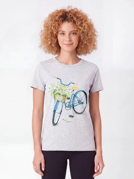 watapparel watapparel T-Shirt Frauen Blaues Damenrad, Cool heather grey, – Produktbild 2 von 2