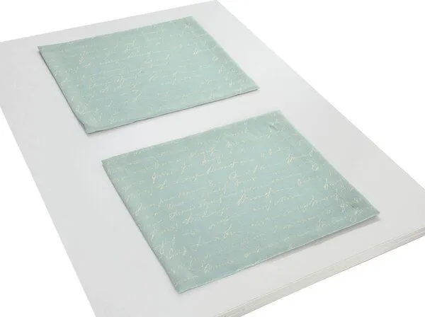 Nature by Adam Nature by Adam Tischset 2er Pack aus Leinen und Bio-Baumwolle - Made in Germany - Scribble, Blau, – Produktbild 2 von 4
