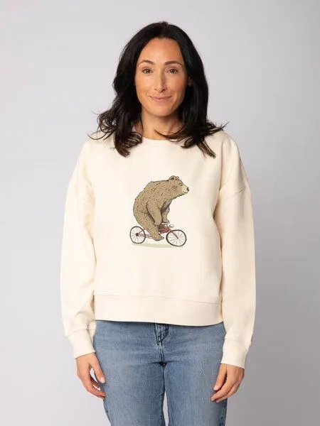 watapparel watapparel Sweatshirt Frauen Fahrradbär, Natural raw, – Produktbild 2 von 2