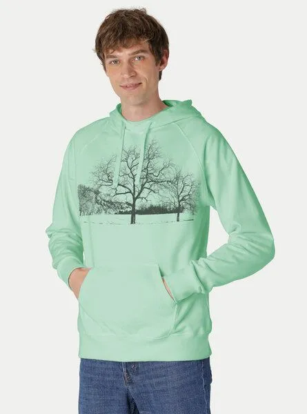 Peaces.bio - handbedruckte Biomode Peaces.bio - handbedruckte Biomode Herren Kapuzenpulli Landscape, Königsblau, – Produktbild 3 von 3