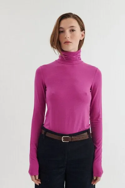 Basic Apparel Basic Apparel Rollkragenshirt - Joline T-Neck - aus Tencel, Lila (purple-orchid), – Produktbild 1 von 3
