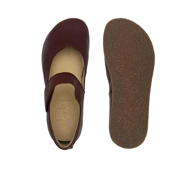 Pololo Pololo Alma & Alina, bequemer Damen Barfußschuh aus pflanzlich gegerbtem Leder, Rot, – Produktbild 2 von 5