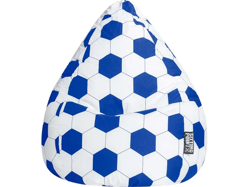 Sitzsack "Fankurve XL", 70 x 110 cm, blau-weiß – Produktbild 1 von 1