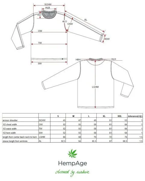 HempAge HempAge Herren Langarmshirt Hanf/Biobaumwolle Casual Fit, Shale (grau), – Produktbild 3 von 4