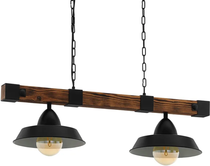 EGLO EGLO Hängeleuchte OLDBURY, ohne Leuchtmittel, Vintage Pendelleuchte, E27, 86 cm, FSC zertifiziert, Braun, – Produktbild 3 von 5