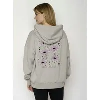 GreenBomb GREENBOMB No Rain Mello - Lässiger Hoodie aus Bio-Baumwolle / hochwertiger Print / GOTS / Fair & Vegan, Grau (sandstone), – Produktbild 1 von 1