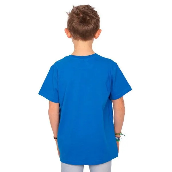 HANDGEDRUCKT HANDGEDRUCKT "Klammerkatze" Unisex Kinder T-Shirt, Bright blue, – Produktbild 2 von 3