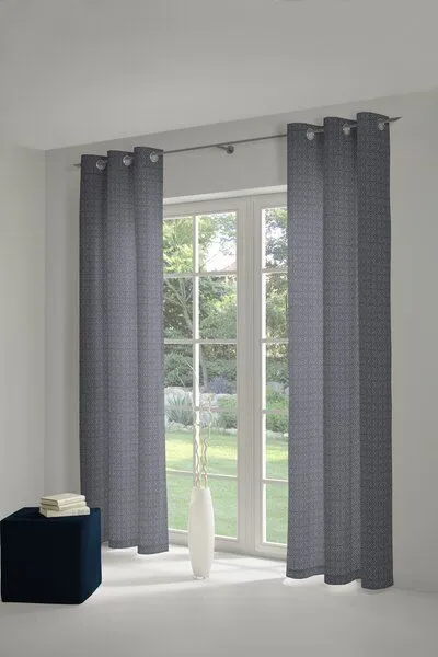 Nature by Adam Nature by Adam Vorhang aus 100% Bio-Baumwolle - Made in Germany - Graphic Ventus light, Dunkelblau, – Produktbild 7 von 7