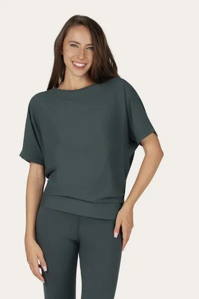 Urban Goddess Urban Goddess Budhi Kurzarm Pilates & Yoga Shirt, Pinyon (grau), – Produktbild 1 von 5