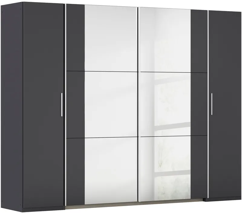 Rauch Rauch Schwebetürenschrank Kleiderschrank Drehtürenschrank Schrank Garderobe KRONACH (in 3 Ausstattungen BASIC/CLASSIC/PREMIUM, Breiten 225/268/311/354 cm) Kombischrank optional mit 1 oder 2 Spiegel viele Böden MADE IN GERMANY, Grau, – Produktbild 1 von 8