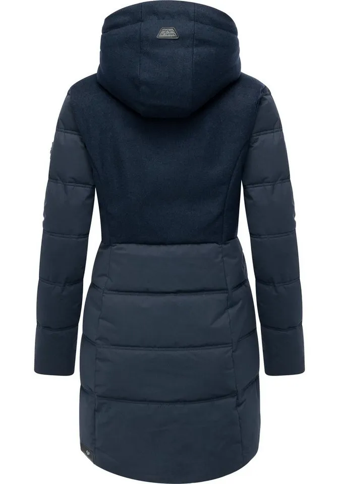 ragwear ragwear Winterjacke Ashani Block Intl. stylischer Winterparka mit gefütterter Kapuze, Blau, – Produktbild 4 von 5