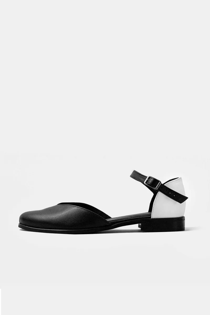 BOHEMA BOHEMA Damen vegan Ballerinas Alexa Schwarz Weiß, Schwarz, – Produktbild 1 von 2