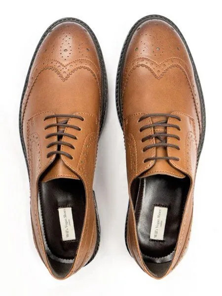 Will's Vegan Shop Will's Vegan Shop Continental Brogues Herren, Hellbraun, – Produktbild 1 von 2